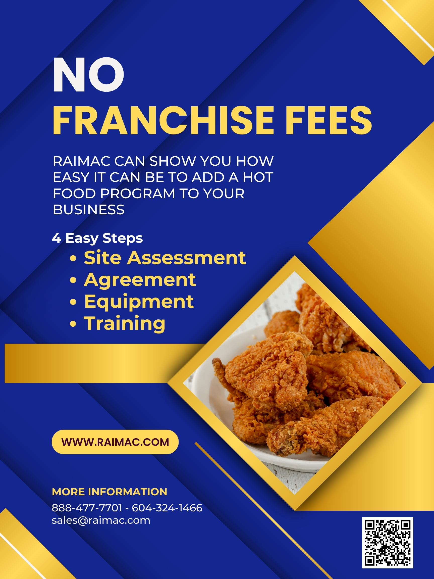 No franchise fees Poster Raimac chicken program